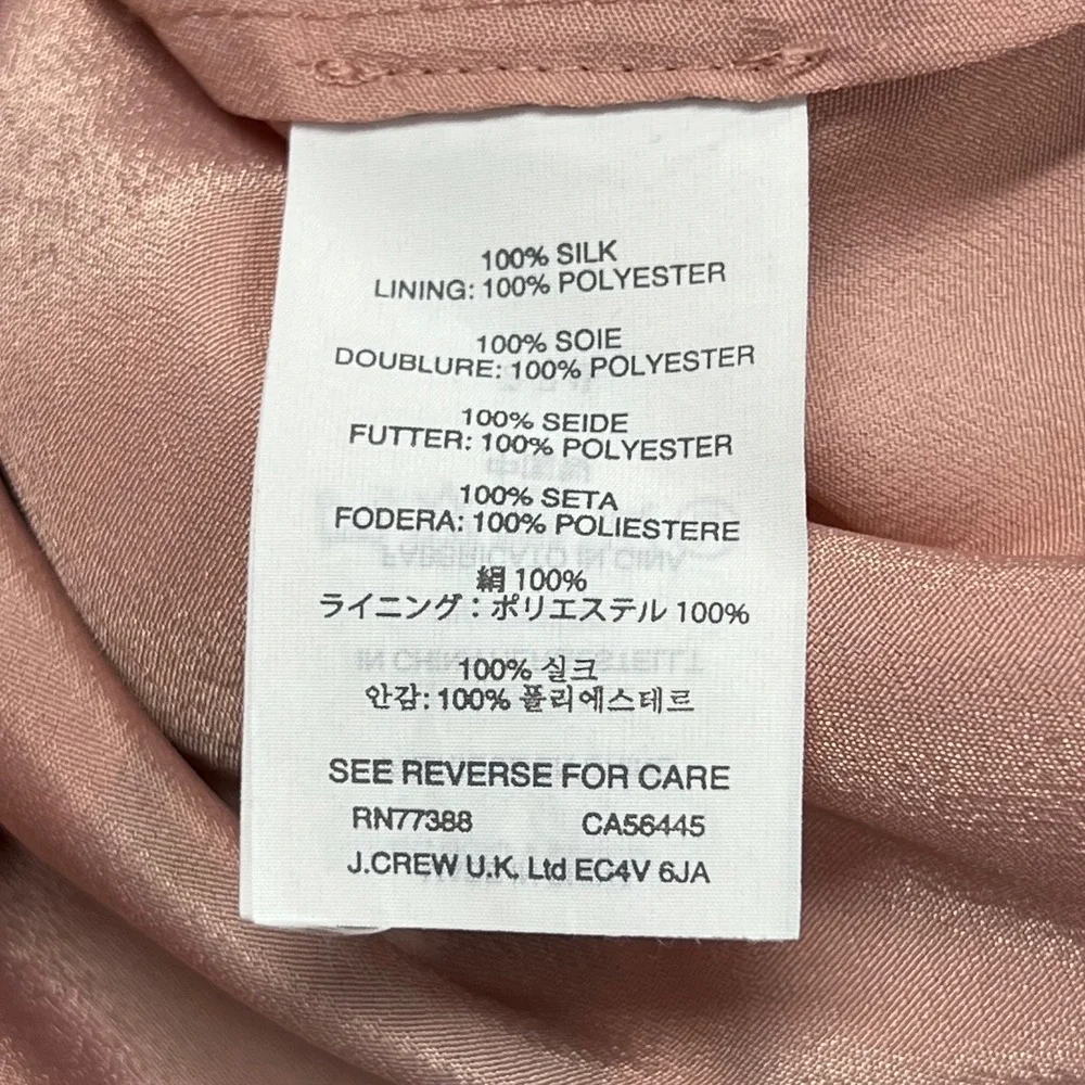 J Crew 100% Silk Outside Butterfly Wing Flutter Sleeve Artsy Dress Spring Size 6